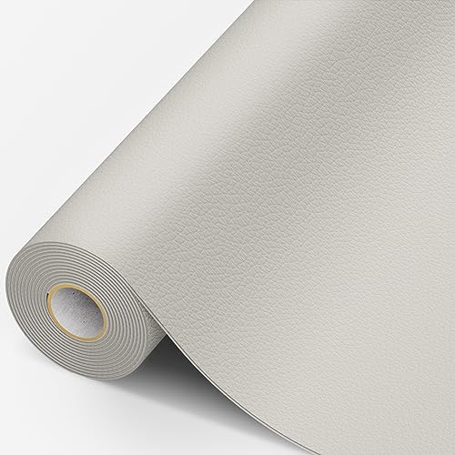 MICTER Leder Patch Selbstklebend, 15 x 300cm Kunstleder, Reparatur Kit für Möbel, Sofa, Autositze, Taschen, Renovierung (Weiß) von MICTER