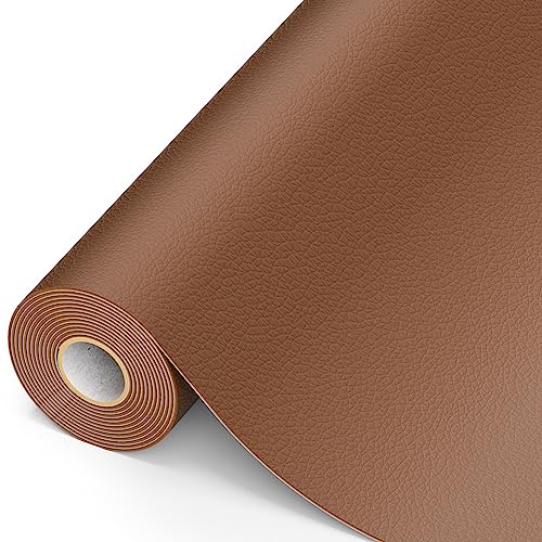 MICTER Leder Patch Selbstklebend, 40 x 200cm Kunstleder, Reparatur Kit für Möbel, Sofa, Autositze, Taschen, Renovierung (Braun) von MICTER