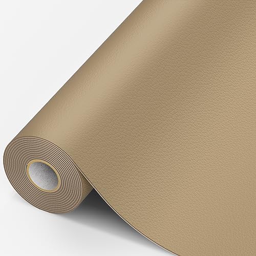 Leder Patch Selbstklebend, 40 x 300cm Kunstleder Selbstklebend, Leder Reparatur Kit für Möbel, Sofa, Autositze, Taschen, Leder Reparatur und Renovierung(Khaki) von MICTER