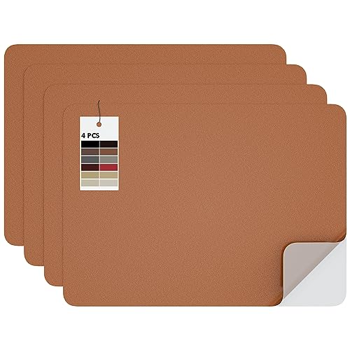 MICTER Leder Patch Selbstklebend, 4 Stück Selbstklebendes Kunstleder 20x28cm, Leder Selbstklebend für Möbel, Sofa, Autositze, Taschen, Leder Reparatur und Renovierung (Braun) von MICTER