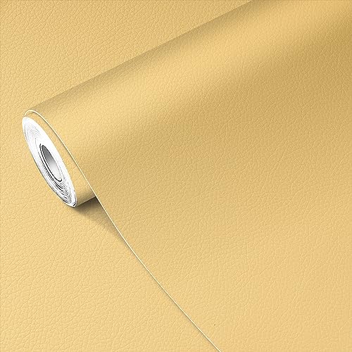 MICTER Leder Reparatur Patch, 40x200cm Kunstleder Selbstklebend, Leder Patch Kit Selbstklebende Lederflicken für Sofas, Autositze, Möbel, Handtaschen, Jacken (Beige-gelb) von MICTER