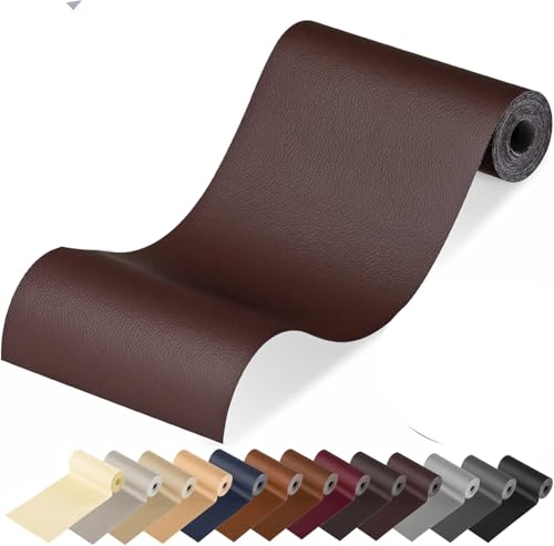 MICTER Leder Reparatur Patch, 40x200cm Kunstleder Selbstklebend, Leder Patch Kit Selbstklebende Lederflicken für Sofas, Autositze, Möbel, Handtaschen, Jacken (Kaffee dunkel) von MICTER