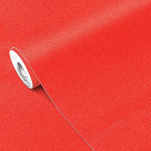 MICTER Leder Reparatur Patch, 40x200cm Kunstleder Selbstklebend, Leder Patch Kit Selbstklebende Lederflicken für Sofas, Autositze, Möbel, Handtaschen, Jacken (Rot) von MICTER