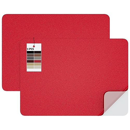 MICTER Leder Patch Selbstklebend, 2 Stück Selbstklebendes Kunstleder 20x28cm, Leder Selbstklebend für Möbel, Sofa, Autositze, Taschen, Leder Reparatur und Renovierung (Rot) von MICTER