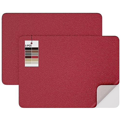 MICTER Leder Patch Selbstklebend, 2 Stück Selbstklebendes Kunstleder 20x28cm, Leder Selbstklebend für Möbel, Sofa, Autositze, Taschen, Leder Reparatur und Renovierung (Weinrot) von MICTER