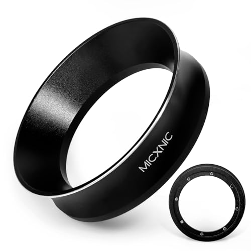 MICXNIC Dosierring 54mm, Espresso Dosing Funnel 54mm mit 8 Starken Magnetisch, 2cm Höherer Kaffee Dosierring für 54 mm Siebträger, Magnetischer Barista Zubehör, Schwarz von MICXNIC