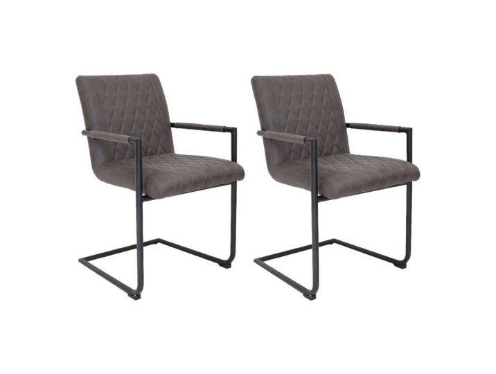 Armlehnstuhl-Set Damian ca. 52x88 cm 2er-Set Anthrazit von MID.YOU