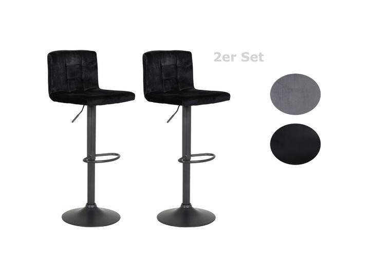 Barhocker 2er-Set Amanda II Schwarz Samt Barhocker 2er-Set Amanda II Schwarz Samt von MID.YOU