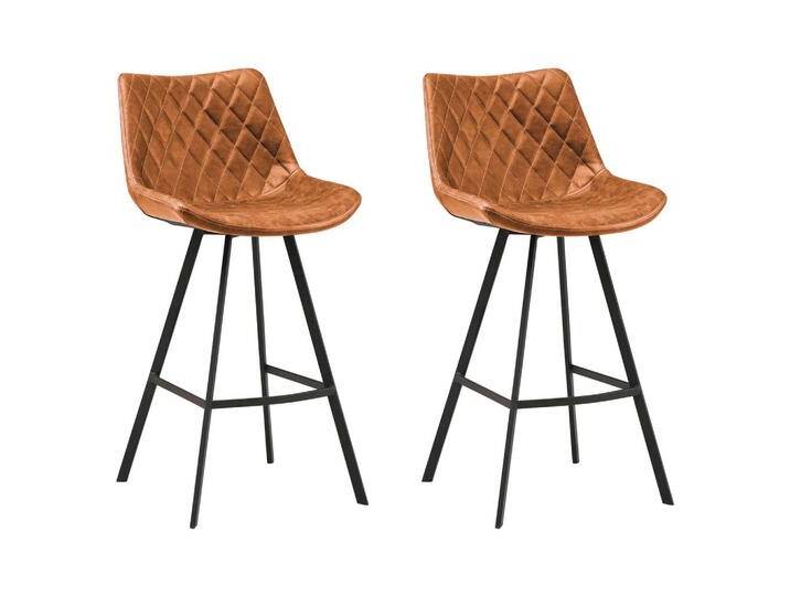 Barhocker-Set Bowie 2er-Set ca. 50x102 cm Cognac von MID.YOU