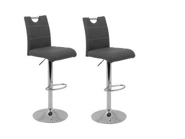 Barhocker Set mit Lehne und 360°drehbar 2-tlg Miranda Grau von MID.YOU