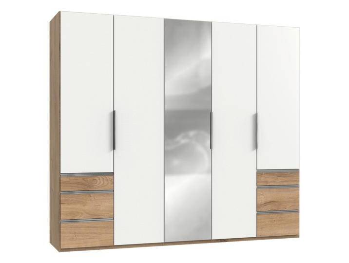 Drehtürenschrank Level 36A mit Spiegel ca. 250 cm Weiß/Eiche Drehtürenschrank Level 36A mit Spiegel ca. 250 cm Weiß/Eiche von MID.YOU