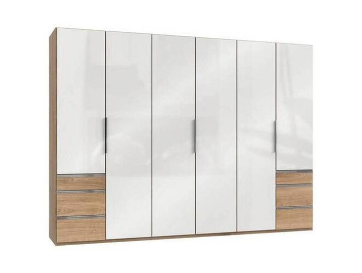 Drehtürenschrank Level 36D mit Laden ca. 300 cm Weiß/Eiche von MID.YOU