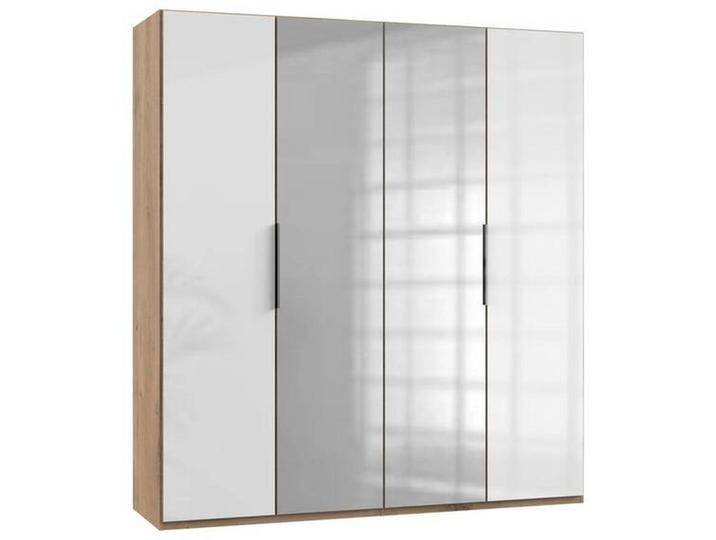 Drehtürenschrank Level 36D mit Spiegel ca. 200 cm Weiß/Eiche von MID.YOU