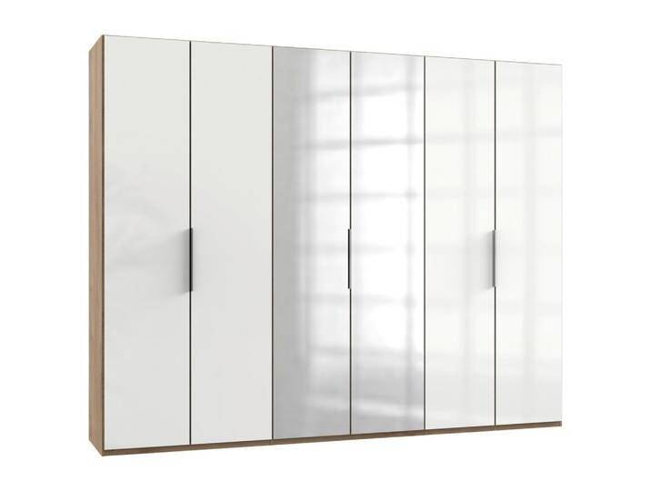 Drehtürenschrank Level 36D mit Spiegel ca. 300 cm Eiche/Weiß von MID.YOU