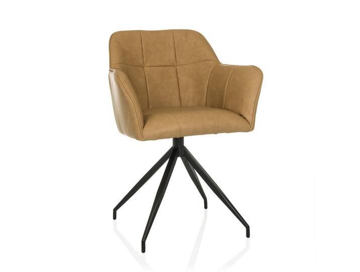 MID.YOU ARMLEHNSTUHL, Cognac, Leder, Lederlook, X-Form, 61x90x56 cm, abwischbar, Stühle von MID.YOU