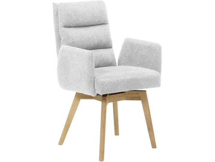 MID.YOU ARMLEHNSTUHL, Hellgrau, Holz, Wildeiche, massiv, 61x95x65 cm, Esszimmer, Stühle, Esszimmerstühle, Armlehnenstühle von MID.YOU