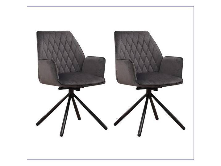 MID.YOU ARMLEHNSTUHL-SET, Anthrazit, 57.5x92x52 cm, Sitzfläche 180° drehbar, automatische Rückholfunktion, Esszimmer, Stühle, Esszimmerstühle, von MID.YOU