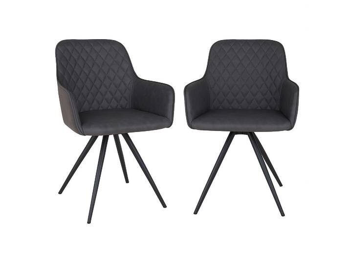 MID.YOU ARMLEHNSTUHL-SET, Dunkelgrau, zylindrisch, 57x87x65 cm, Esszimmer, Stühle, Esszimmerstühle, Esszimmerstühle-Set von MID.YOU