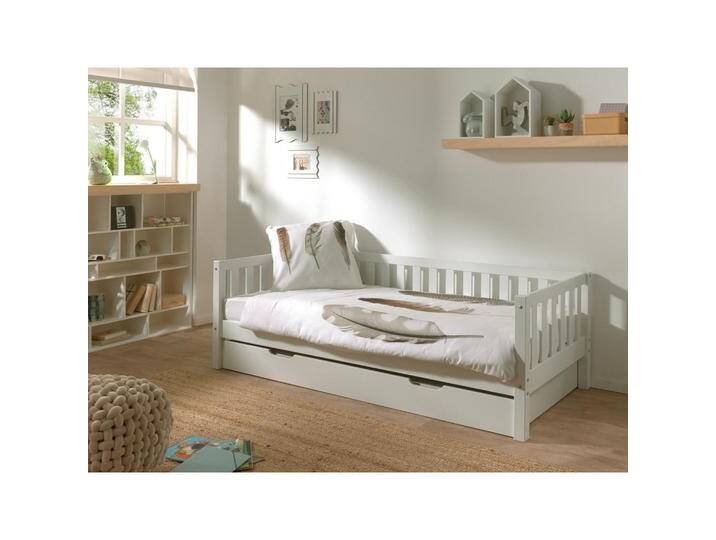 Vipack AUSZIEHBETT, Weiß, Kiefer, Höhe ca. 10 cm, 90x200 cm, Lattenrost,nicht verstellbar, Kinder- & Jugendzimmer, Jugendmöbel, Jugendbetten von Vipack