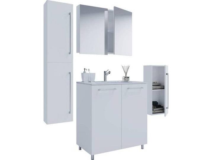 MID.YOU BADEZIMMER VCM GILOS, Weiß, Metall, 5-teilig, 4 Fächer, 127 cm, hängend, stehend, Badezimmer, Badmöbelsets & Badmöbelserien von MID.YOU