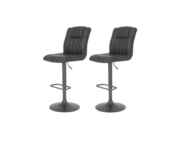 MID.YOU BARHOCKER, Anthrazit, Grau, Metall, Rundrohr, Bodenplatte, 43x102-123x56.5 cm, Sitzfläche 360° drehbar, abwischbar, Stühle von MID.YOU