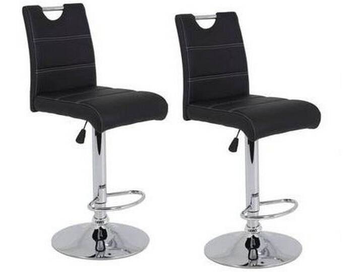 MID.YOU BARHOCKER-SET, Schwarz, Metall, Rundrohr, Drehteller, 38x97-119x50 cm, Sitzfläche 360° drehbar, mit Griff, Esszimmer, Barmöbel, Barhocker von MID.YOU