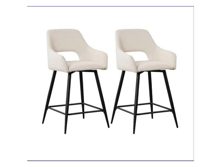 MID.YOU BARHOCKER-SET, Weiß, 51.5x97x54 cm, Sitzfläche 180° drehbar, automatische Rückholfunktion, Esszimmer, Barmöbel, Barhocker von MID.YOU