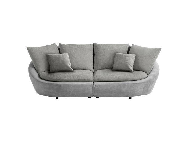 MID.YOU BIGSOFA MAUI, Hellgrau, Dunkelgrau, 4-Sitzer, Füllung: Vlies, Polyetherschaumkern, Silikon, Schaumstoffflocken,Polyurethan (PUR), Silikon, von MID.YOU
