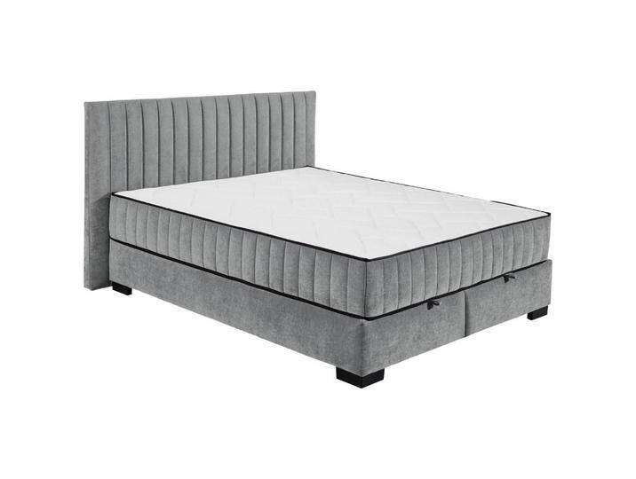 MID.YOU BOXBETT, Anthrazit, H3 + H4, 9-Zonen, 160x200 cm, Bettkasten, gepolstertes Kopfteil, Federkernmatratze, Wendematratze mit unterschiedlichen von MID.YOU