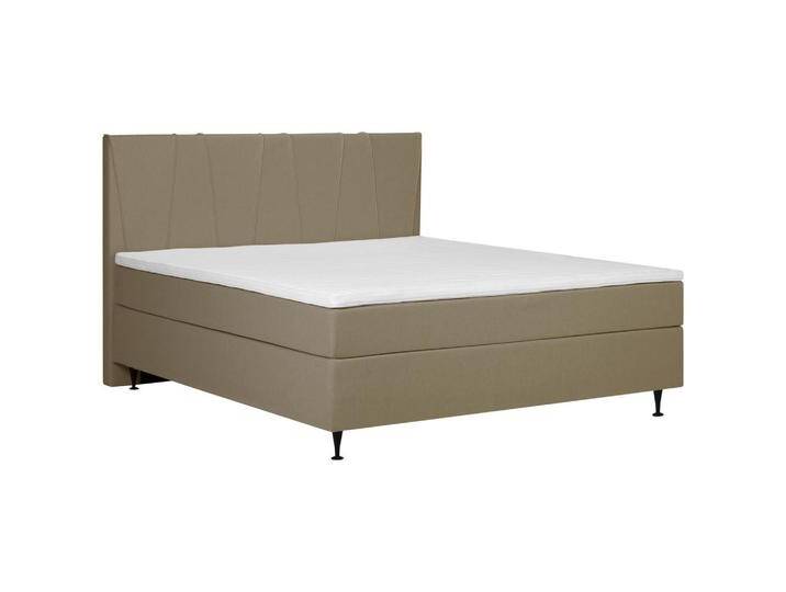 MID.YOU BOXSPRINGBETT, Braun, H3, Höhe ca. 36 cm, 160x200 cm, gepolstertes Kopfteil, Topper durchgehend, in verschiedenen Größen erhältlich, von MID.YOU