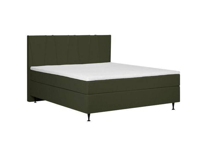 MID.YOU BOXSPRINGBETT, Dunkelgrün, H3, Höhe ca. 36 cm, 160x200 cm, gepolstertes Kopfteil, Topper durchgehend, in verschiedenen Größen erhältlich, von MID.YOU