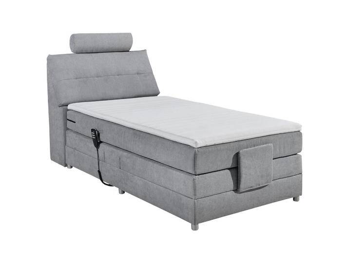 MID.YOU BOXSPRINGBETT, Hellgrau, H2, 7-Zonen, 120x200 cm, gepolstertes Kopfteil, Federkernmatratze, Schlafzimmer, Betten, Boxspringbetten von MID.YOU