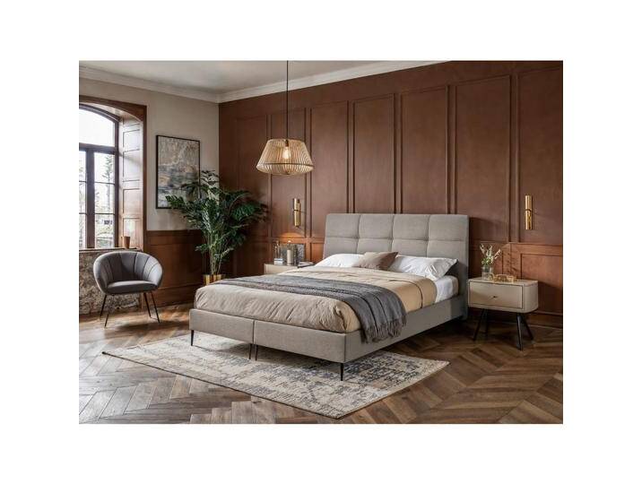 MID.YOU BOXSPRINGBETT ESSENTIALS, Grau, Struktur, H1 + H2, 5-Zonen, Höhe ca. 21 cm, 180x200 cm, ISO 9001, DIN EN ISO 14001, OEKO-TEX® STANDARD 100, von MID.YOU