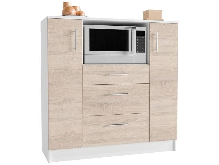 MID.YOU BUFFET, Weiß, Sonoma Eiche, Metall, 3 Schubladen, 109x110x40 cm, Küchen, Küchenmöbel, Buffetschränke MID.YOU BUFFET, Weiß, Sonoma Eiche, Metall, 3 Schubladen, 109x110x40 cm, Küchen, Küchenmöbel, Buffetschränke von MID.YOU