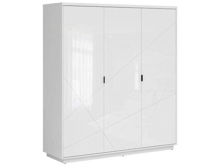 MID.YOU DREHTÜRENSCHRANK, Weiß, Weiß Hochglanz, 4 Fächer, 180x200.5x56.5 cm, FSC MIX, Schlafzimmer, Kleiderschränke, Drehtürenschränke von MID.YOU