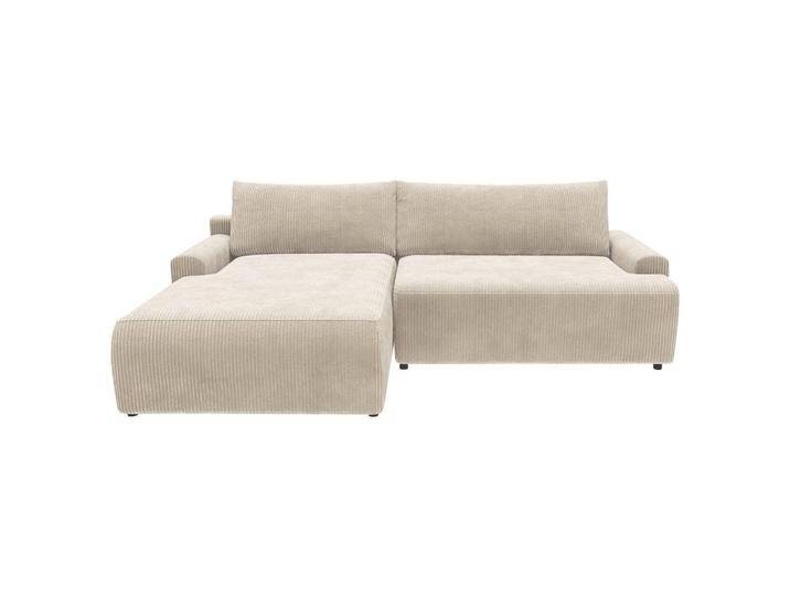 MID.YOU ECKSCHLAFSOFA PRAG, Creme, 4-Sitzer, Füllung: Schaumstoff, 253x167 cm, Made in Europe, Schlafen auf Sitzhöhe, Rücken echt, Armteil links, von MID.YOU