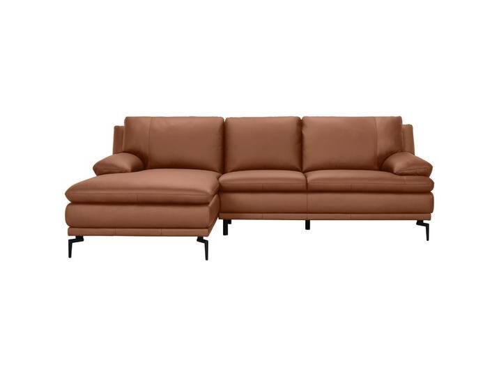 MID.YOU ECKSOFA, Cognac, Echtleder, Büffelleder, 248x158 cm, Wohnzimmer, Sofas & Couches, Sofas, Ledersofas von MID.YOU