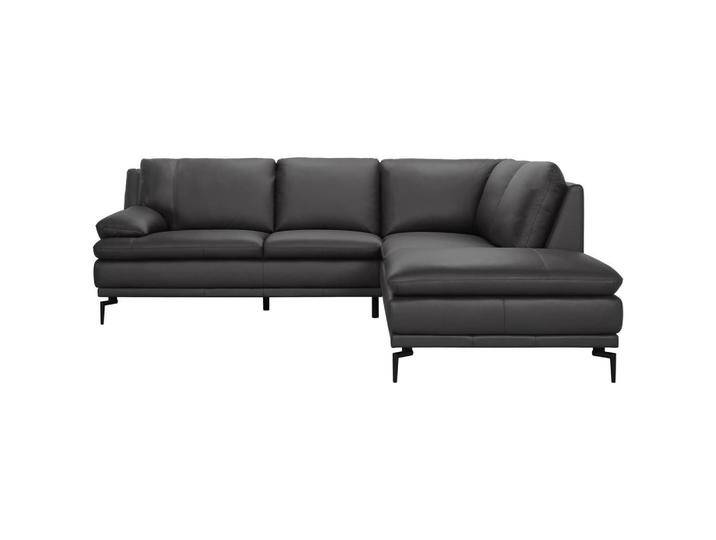 MID.YOU ECKSOFA, Grau, Echtleder, 248x221 cm, Wohnzimmer, Sofas & Couches, Sofas, Ledersofas von MID.YOU