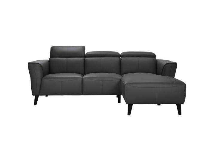 MID.YOU ECKSOFA, Grau, Echtleder, Büffelleder, 223x92.5x169.5 cm, Wohnzimmer, Sofas & Couches, Sofas, Ledersofas von MID.YOU