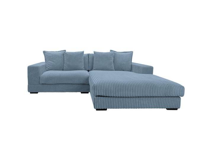 MID.YOU ECKSOFA, Hellblau, 4-Sitzer, Füllung: Polyurethan (PUR),Polyurethan (PUR),Polyurethan (PUR), Ottomane rechts, L-Form, 285x195 cm, Made in EU, von MID.YOU