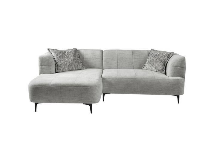 MID.YOU ECKSOFA, Hellgrau, 3-Sitzer, Füllung: Polyurethan (PUR), Ottomane links, L-Form, 247x158 cm, Made in EU, Wohnzimmer, Sofas & Couches, von MID.YOU