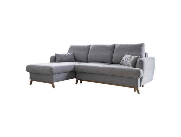 MID.YOU ECKSOFA, Hellgrau, Eiche, Uni, 4-Sitzer, Füllung: Schaumstoffflocken,Schaumstoffflocken, Ottomane links, L-Form, 235x157 cm, Made in EU, von MID.YOU