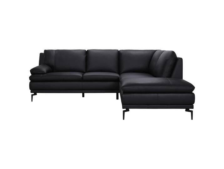 MID.YOU ECKSOFA, Schwarz, Echtleder, Büffelleder, 248x221 cm, Wohnzimmer, Sofas & Couches, Sofas, Ledersofas von MID.YOU