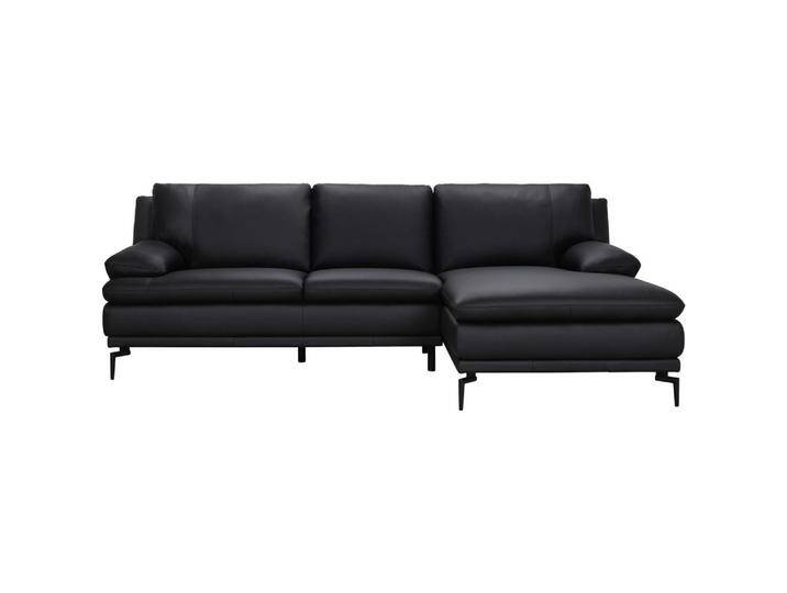 MID.YOU ECKSOFA, Schwarz, Echtleder, Büffelleder,Büffelleder, 248x158 cm, Wohnzimmer, Sofas & Couches, Sofas, Ledersofas von MID.YOU