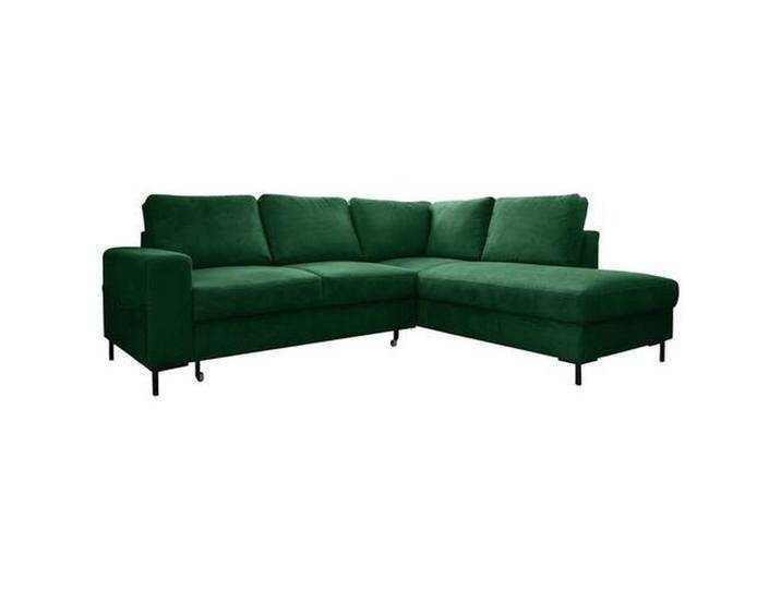MID.YOU ECKSOFA, Smaragdgrün, 6-Sitzer, Ottomane rechts, L-Form, 237x197 cm, Made in EU, Rücken echt, Liegefunktion, Wohnzimmer, Sofas & Couches, von MID.YOU