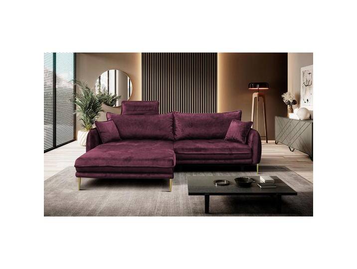MID.YOU ECKSOFA, Weinrot, Ottomane links, L-Form, 264x196 cm, Made in EU, Liegefunktion, Wohnzimmer, Sofas & Couches, Wohnlandschaften, Ecksofas von MID.YOU