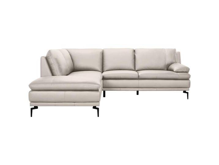 MID.YOU ECKSOFA, Weiß, Echtleder, Büffelleder, 248x221 cm, Wohnzimmer, Sofas & Couches, Sofas, Ledersofas von MID.YOU