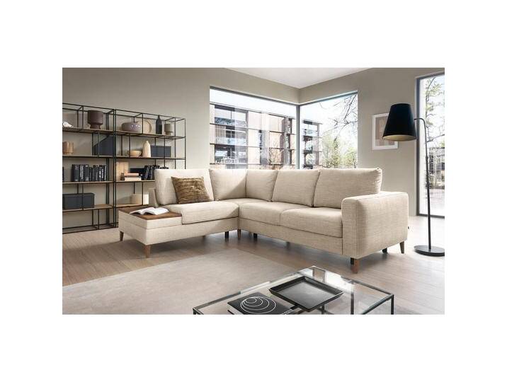 Trendmanufaktur ECKSOFA ALIKA, Silber, 4-Sitzer, 260x90x204 cm, Made in Europe, Bettkasten erhältlich, Sitzqualitäten, seitenverkehrt Rücken echt, von XXXLutz