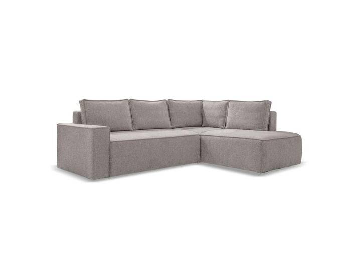 MID.YOU ECKSOFA BRAVE DAVE, Grau, Struktur, 6-Sitzer, L-Form, 247x194 cm, Made in EU, OEKO-TEX® STANDARD 100, Bettkasten erhältlich, Bettfunktion von MID.YOU