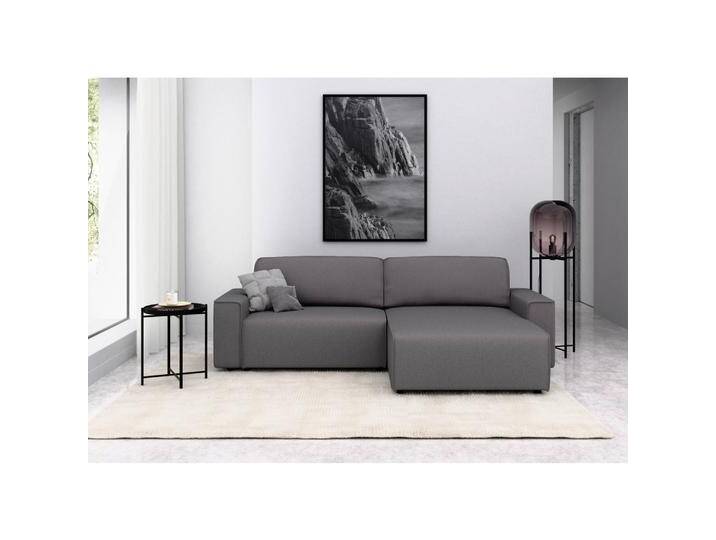 MID.YOU ECKSOFA CHANCE, Anthrazit, 4-Sitzer, Füllung: Polyetherschaumkern, Ottomane rechts, seitenverkehrt montierbar, L-Form, 265x164 cm, Made in von MID.YOU